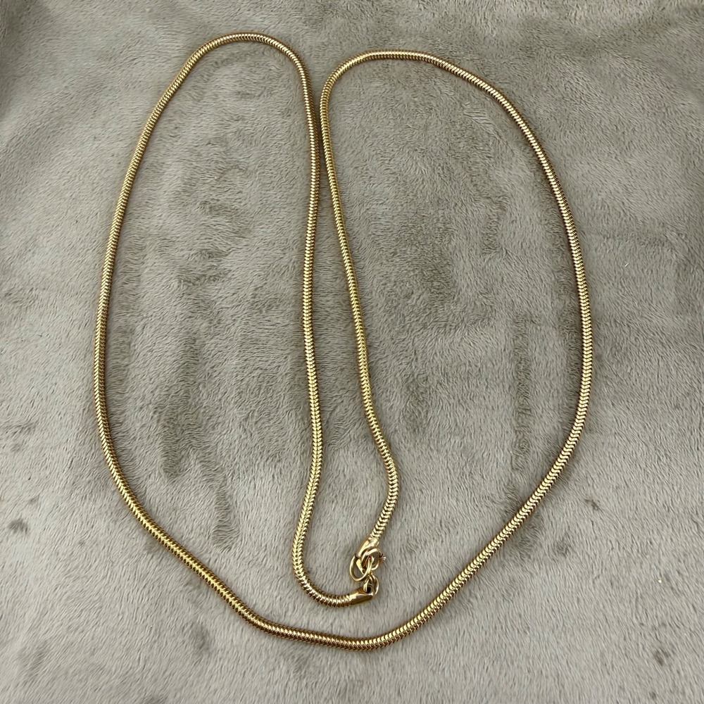 Vintage Sarah Coventry Necklace Gold Tone Snake Chain Double Wrap 34in
